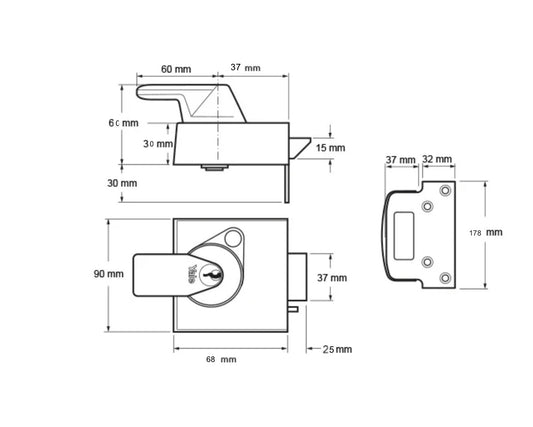 Preowned Yale BS3621 Insurance Brass Deadlock Night Latch. Brand New Old Stock