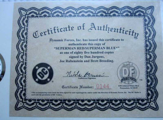 1998 DC Comics 3D Superman Red Superman Blue Signed Limited Edition