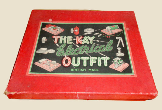 1920s The Kay Electrical Outfit Electronics Toy With Electric Motor / Induction Coil and Leads / Bulbs
