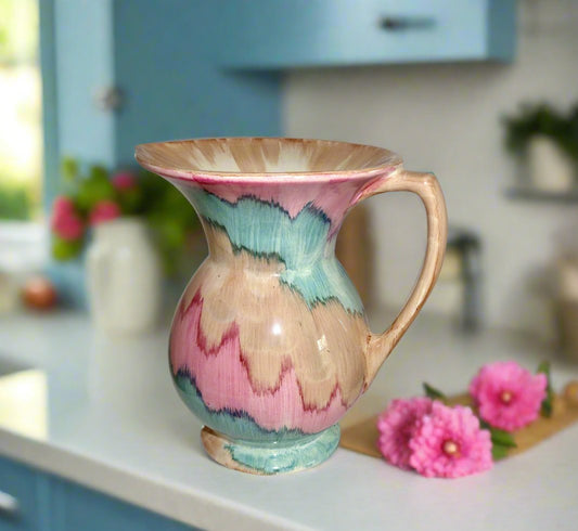 1930s Beswick Pottery Wide Neck Jug/Pitcher Pattern 8094 260/3 In Pastel Shades