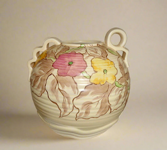 1930s Bewley Pottery Burnell Pattern Hand Painted Vase