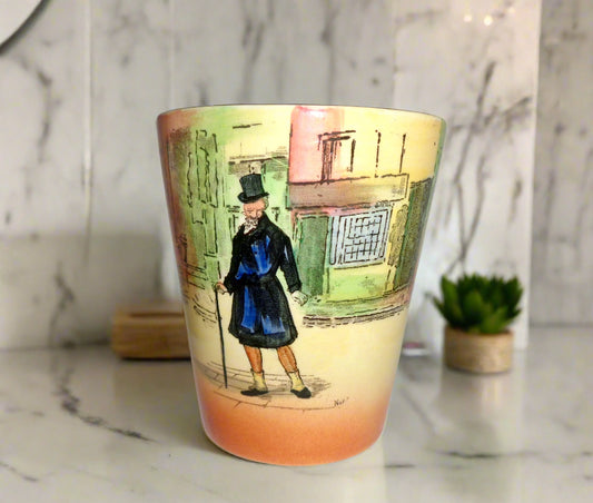 1930s Royal Doulton Dickens Ware Mr Micawber Beaker. Pattern Number D5175 Signed By Noke