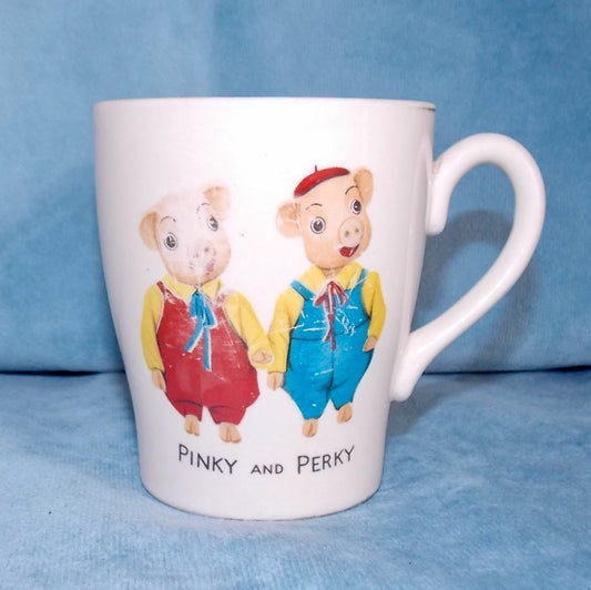 1960s Pinky And Perky Child's Mug By Keele Street Pottery