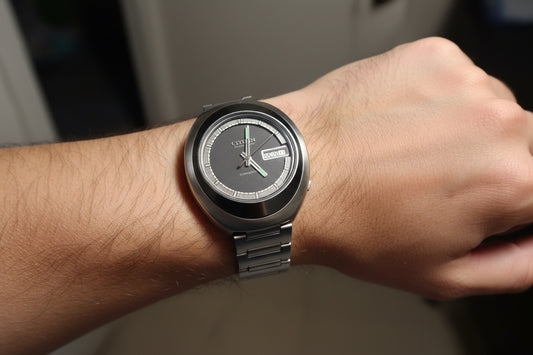 1970s Citizen Cosmotron 7804A Stainless Steel Vintage Automatic Electronic Watch