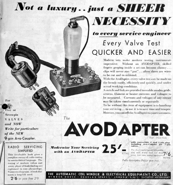 1930s AvoDapter Portable Tester For A Single Five Pin Valve
