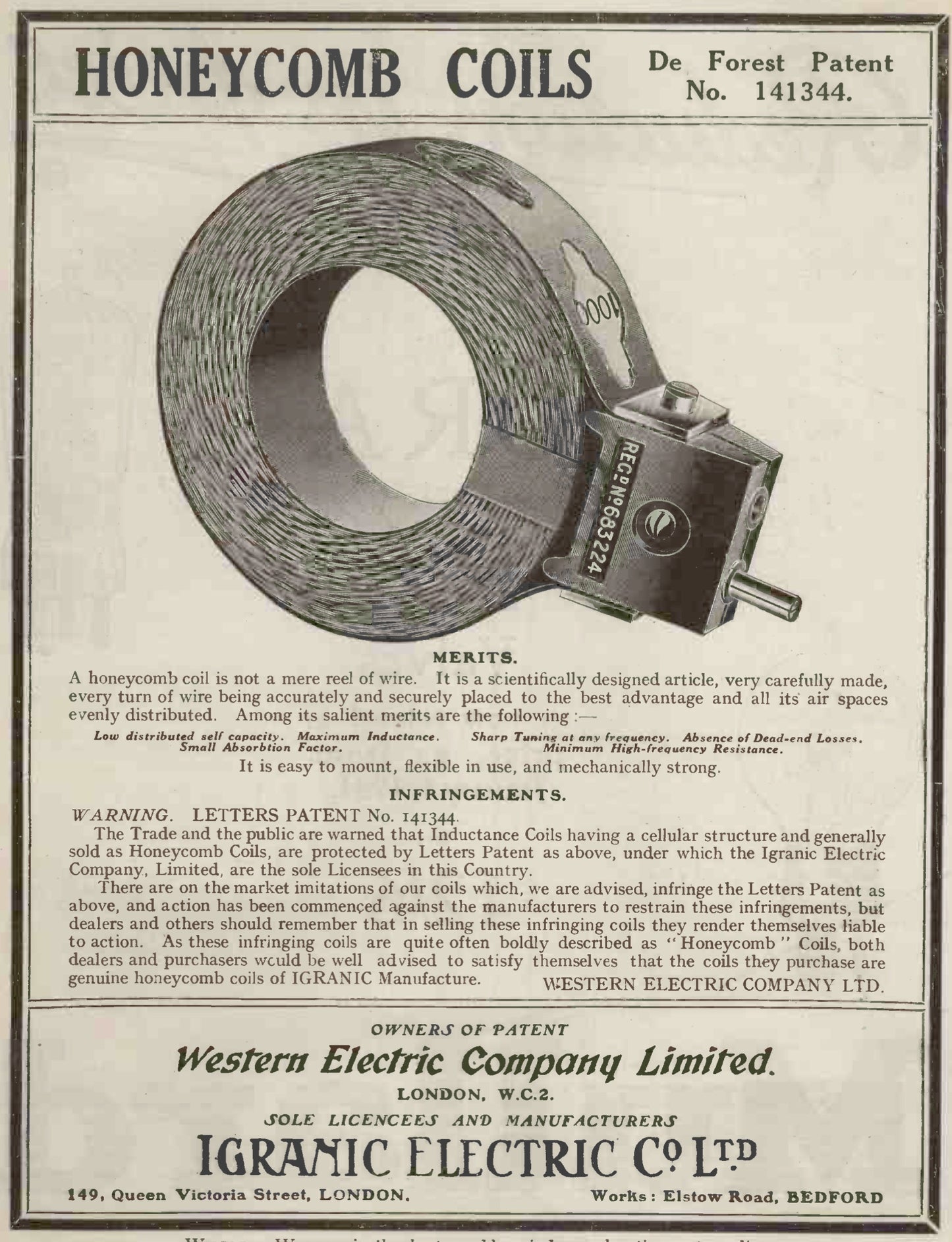 Set Of Five Igranic Honeycomb Duolateral Coils On Wooden Rack, TRF Coils 1930