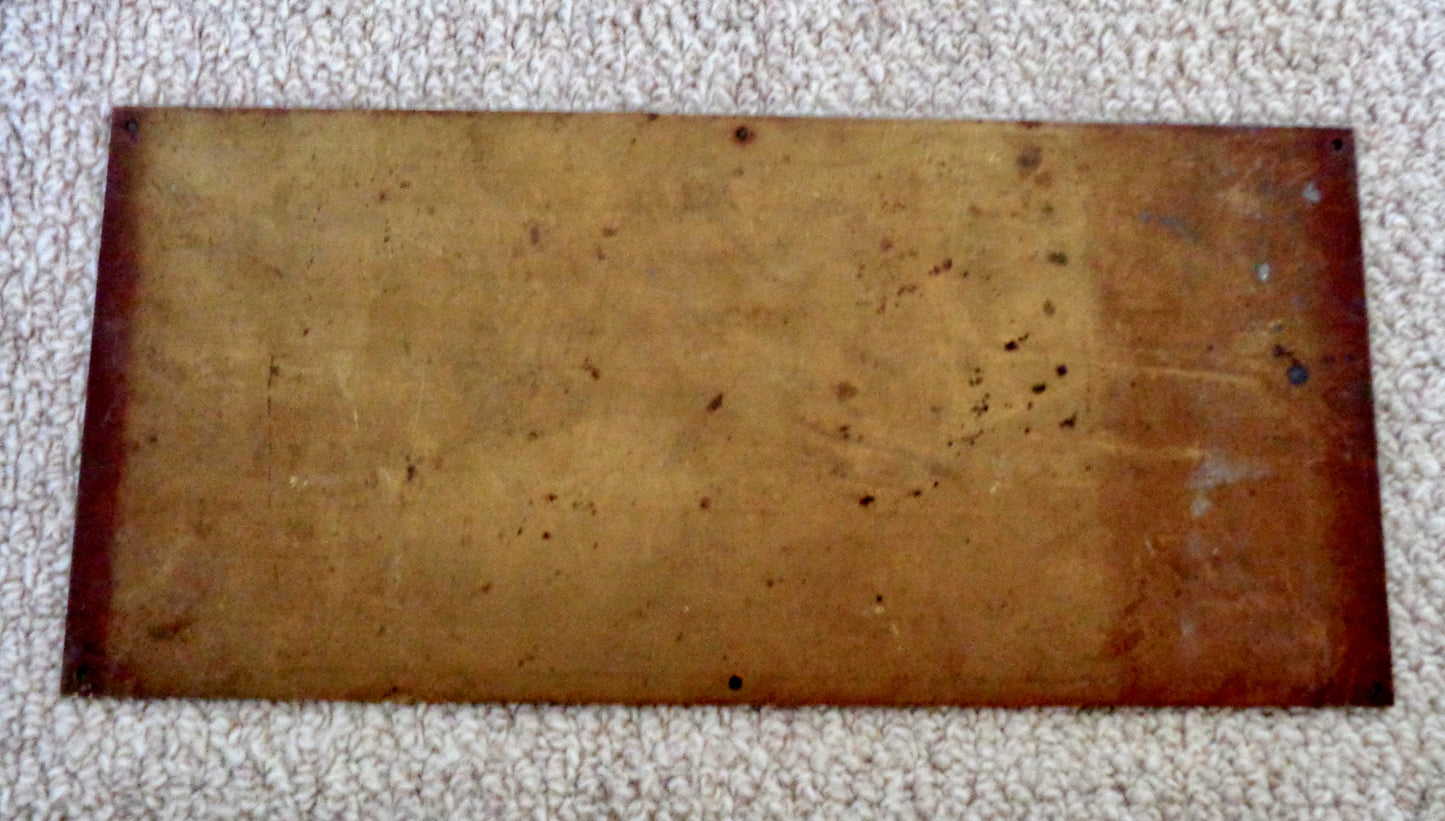 1930s WW2 Military/ Commercial Vehicle Brass Chassis Lubrication Plate