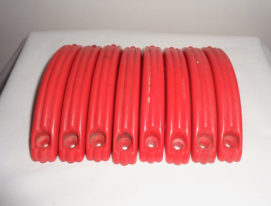 Set Of Eight Small Red Bakelite Cupboard/Drawer/Door Pull Vintage Handles