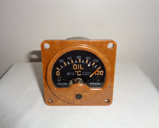 1940s Bakelite Air Ministry 6A/1340 RAF Aircraft Oil Thermometer 12 Volt Cockpit Gauge. Made By Coley