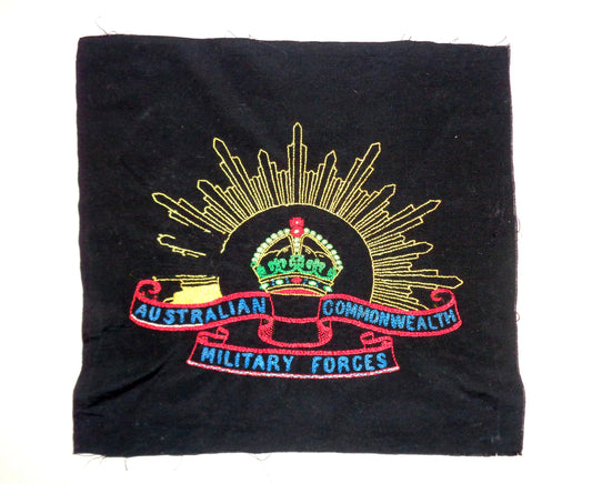 Vintage Australian Commonwealth Military Forces Rising Sun Embroidered Emblem