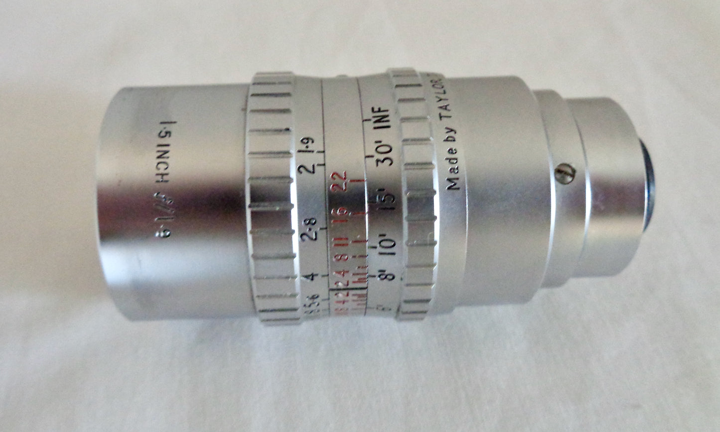 Cine Camera Lens 1.5 inch F1.9 8mm By Serital Taylor, Taylor & Hobson