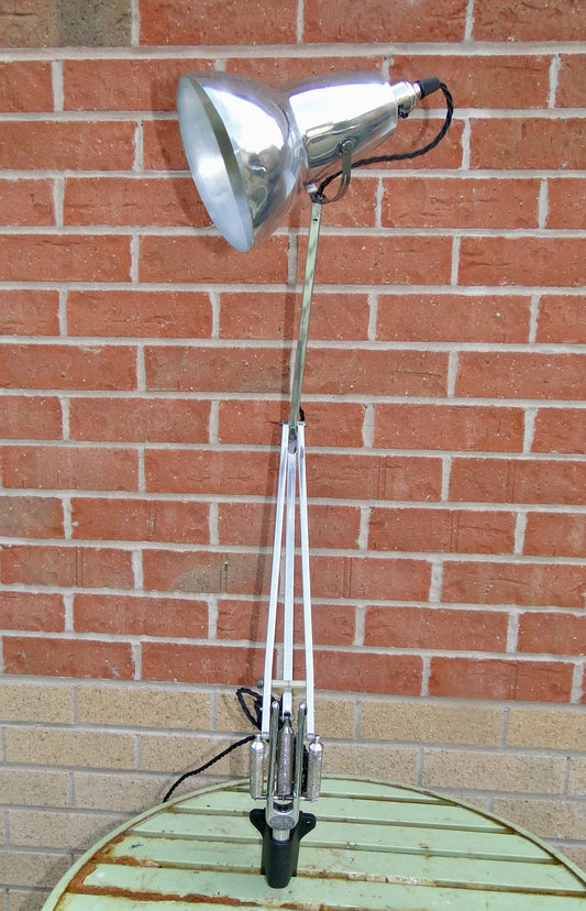 Vintage Anglepoise 1227 Wall Mounted Polished Chrome Lamp With Black Flex