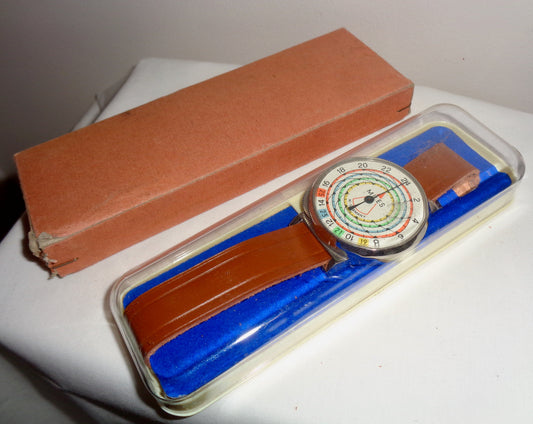 1960s Mechanical West German Ankle Pedometer In Original Box