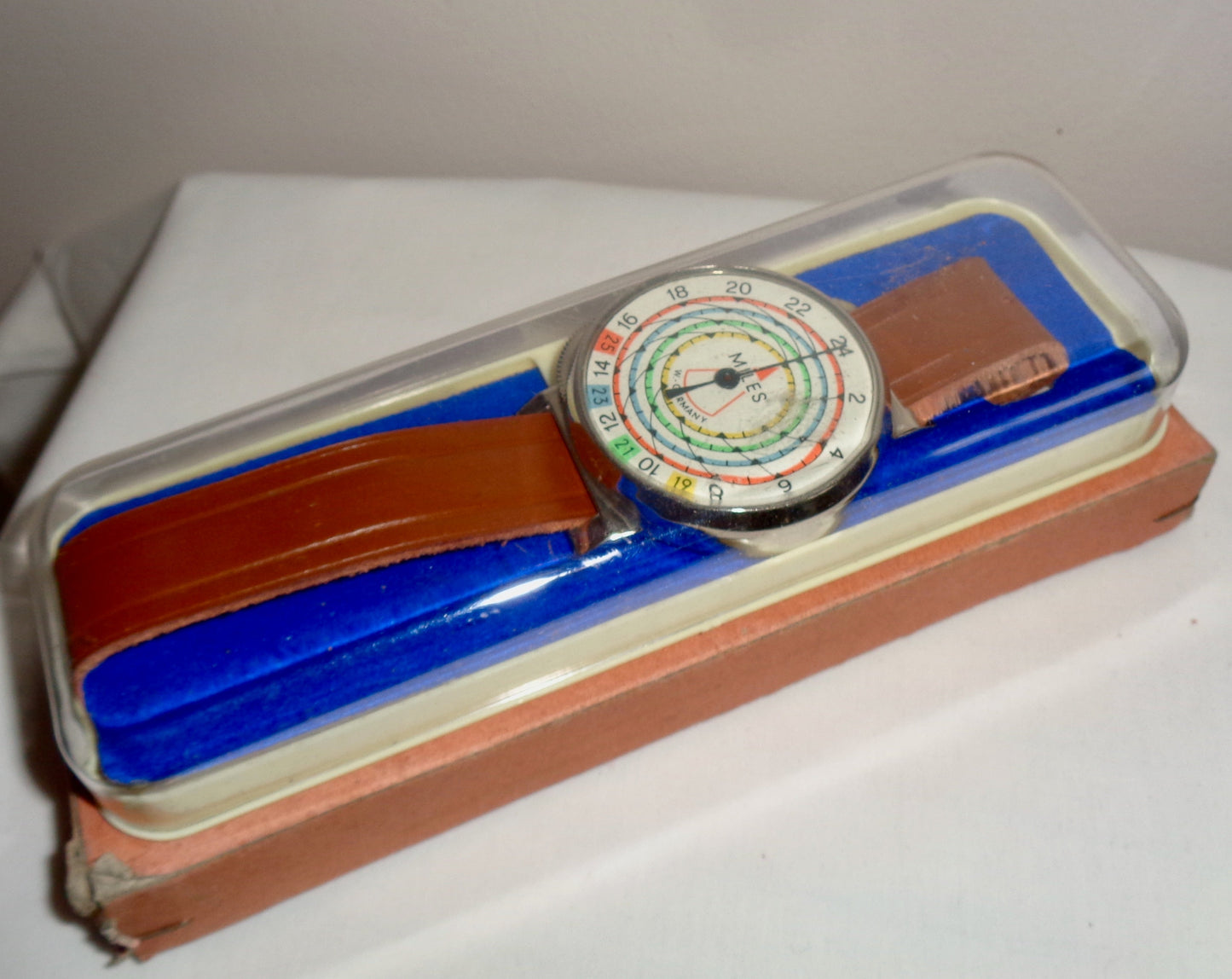 1960s Mechanical West German Ankle Pedometer In Original Box