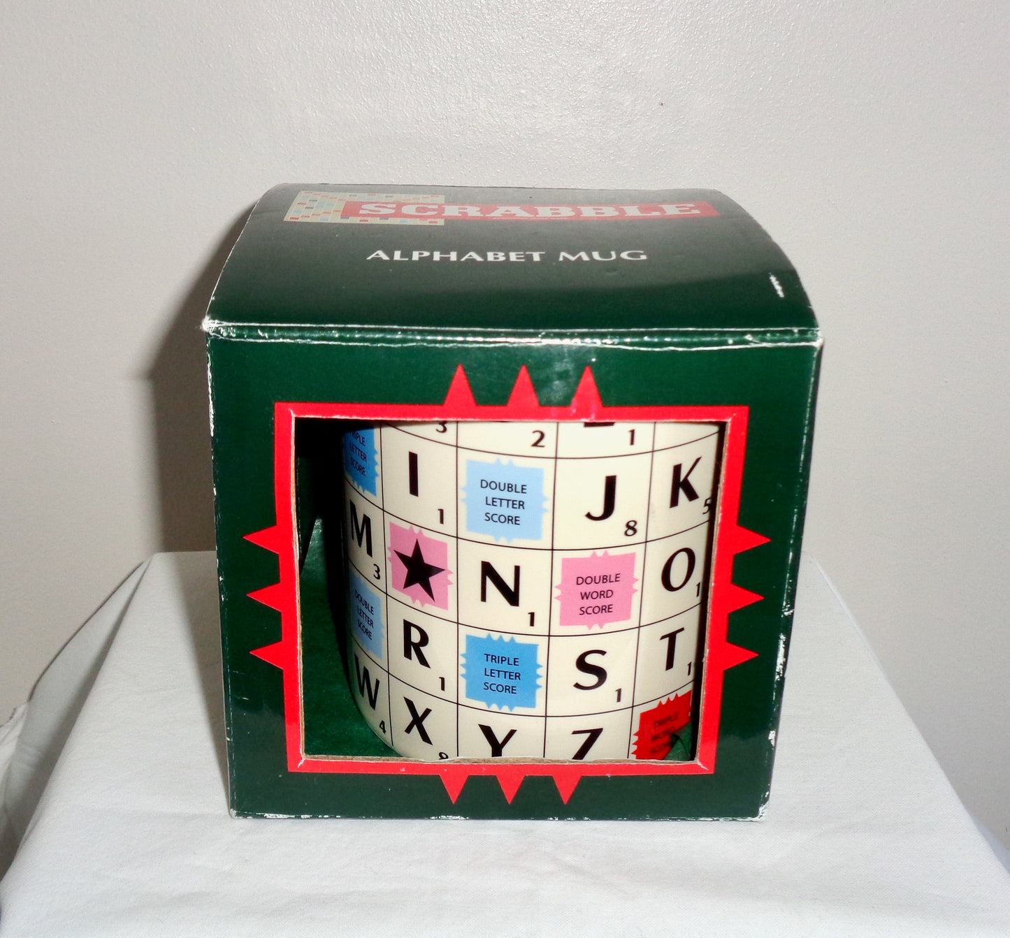2013 Wild & Wolf Scrabble Alphabet Tile Mug In Its Original Box