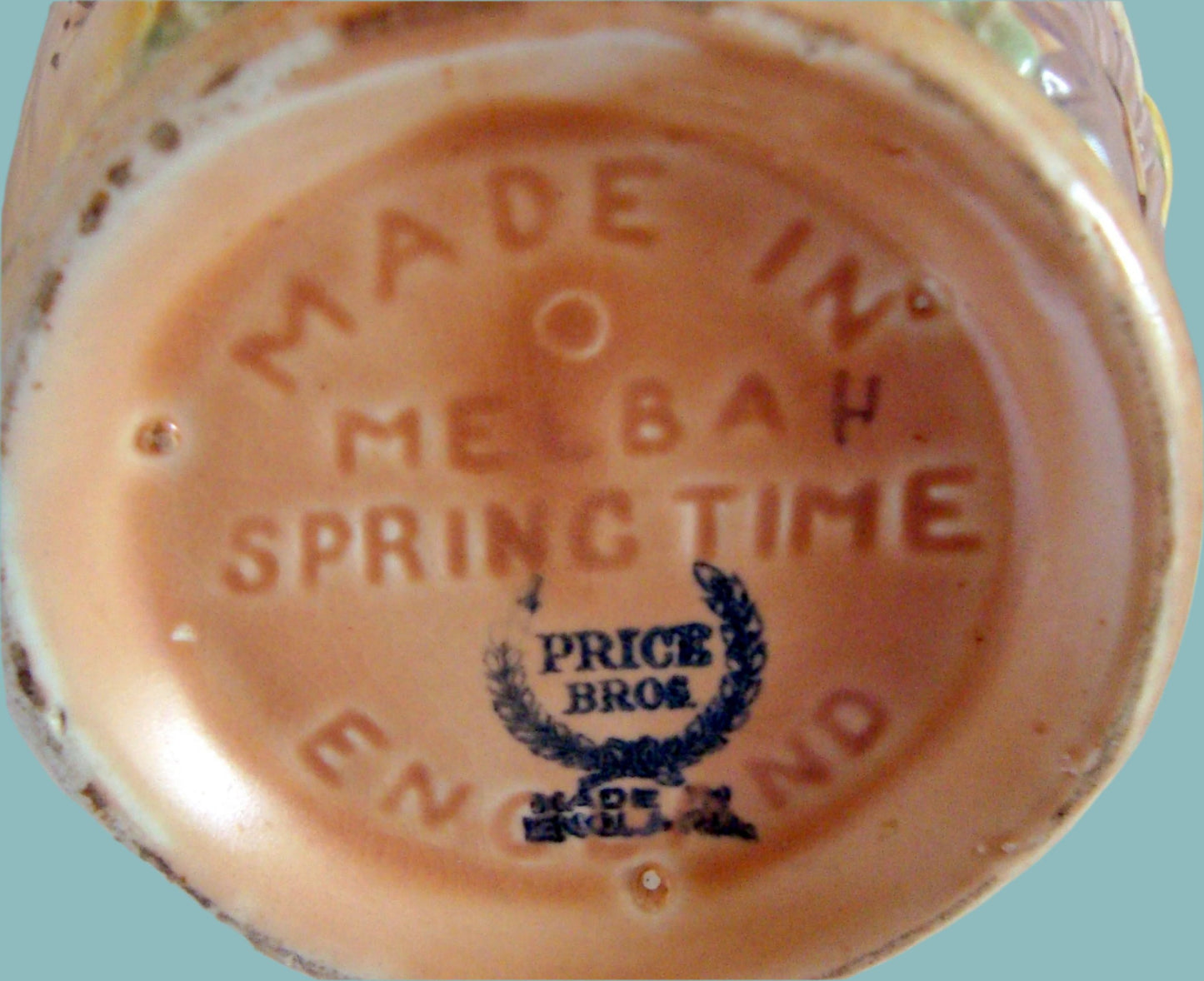 Price Bros Pottery Melba Springtime 1940s Ribbed Jug Vase