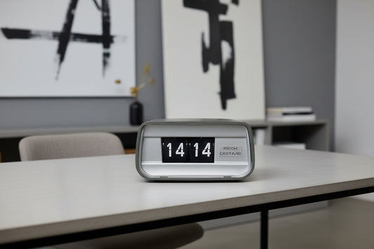1960s Ricoh Digitime Grey Flip Clock 230 volts/ 50 Hz
