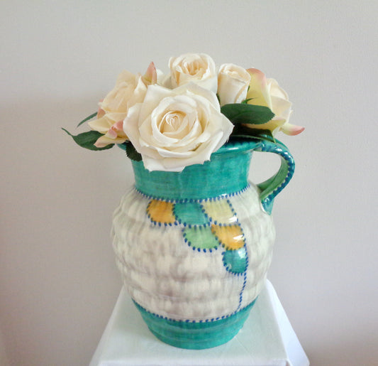 1935 Charlotte Rhead Patch Pattern 4015 Crown Ducal Tube Lined Jug Shape 207