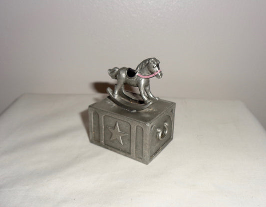 1982 Selangor Pewter Miniature Trinket box 2594 Rocking Horse
