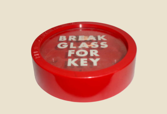 Vintage Break Glass For Key Red Box