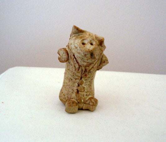 Vintage Welsh Cymru Stone Ware Pig Figurine
