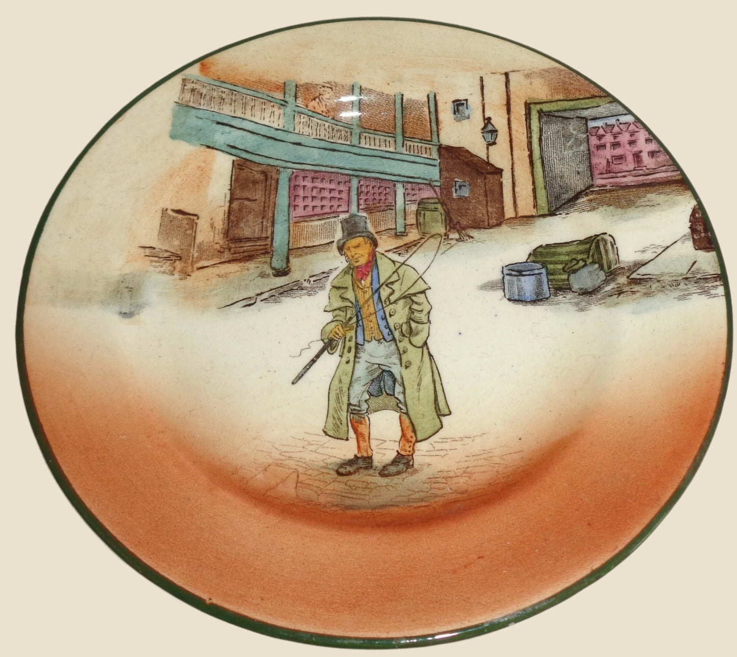 1930s Royal Doulton Dickens Ware Barkis 5.5 Inch Side Plate. Pattern Number D2973