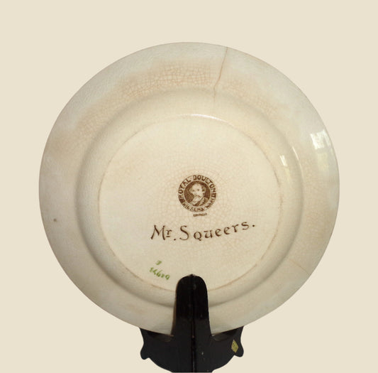 1930s Royal Doulton Dickens Ware Mr Squeers 7.5 Inch Side Plate. Pattern Number D2973