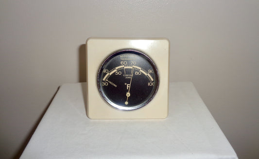 1930s White Bakelite Square Rototherm Thermometer