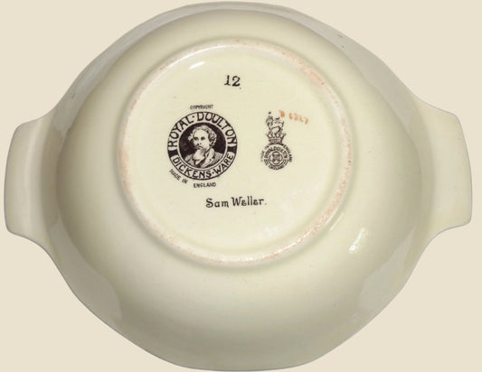 1950s Royal Doulton Dickens Ware Sam Weller Eared Bon Bon Dish. Pattern Number D6327