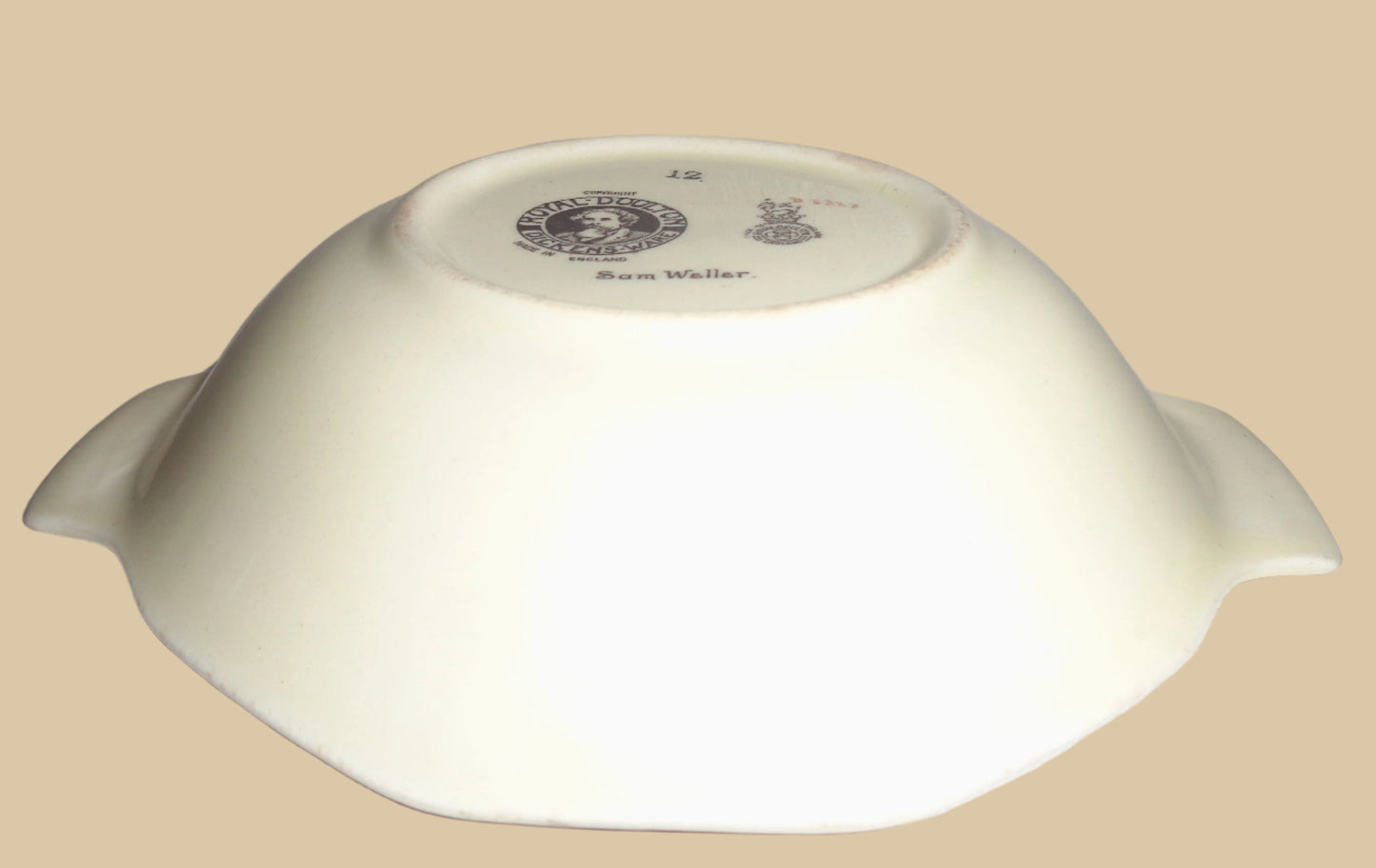 1950s Royal Doulton Dickens Ware Sam Weller Eared Bon Bon Dish. Pattern Number D6327