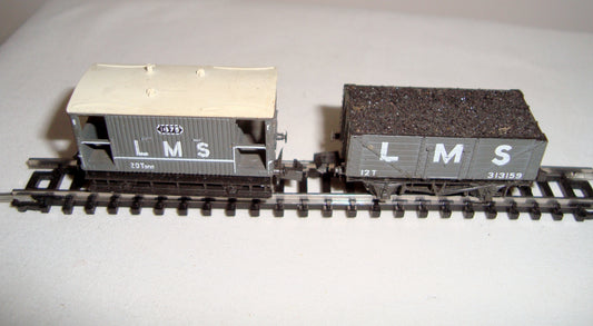 Two Vintage Peco N-Gauge LMS Wagons 1875 and 313159