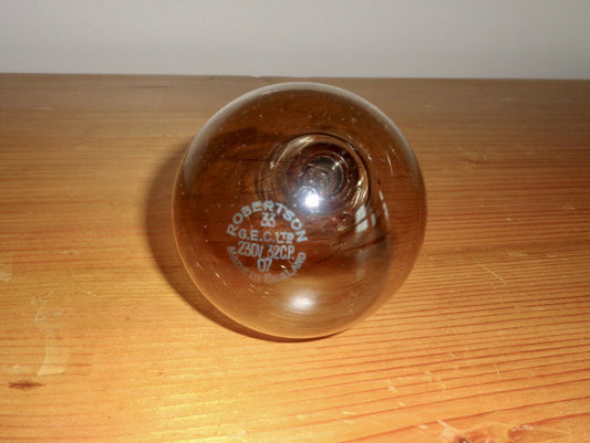 Vintage Robertson GEC 250V 32 CP Carbon Four Loop Filament Light Bulb With Bayonet Fitting