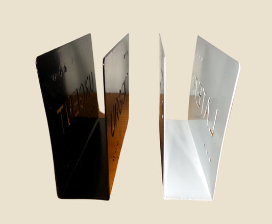 Pair Of Vintage Shudehill Metal Letter Racks. White Marked LATER. Black Marked URGENT