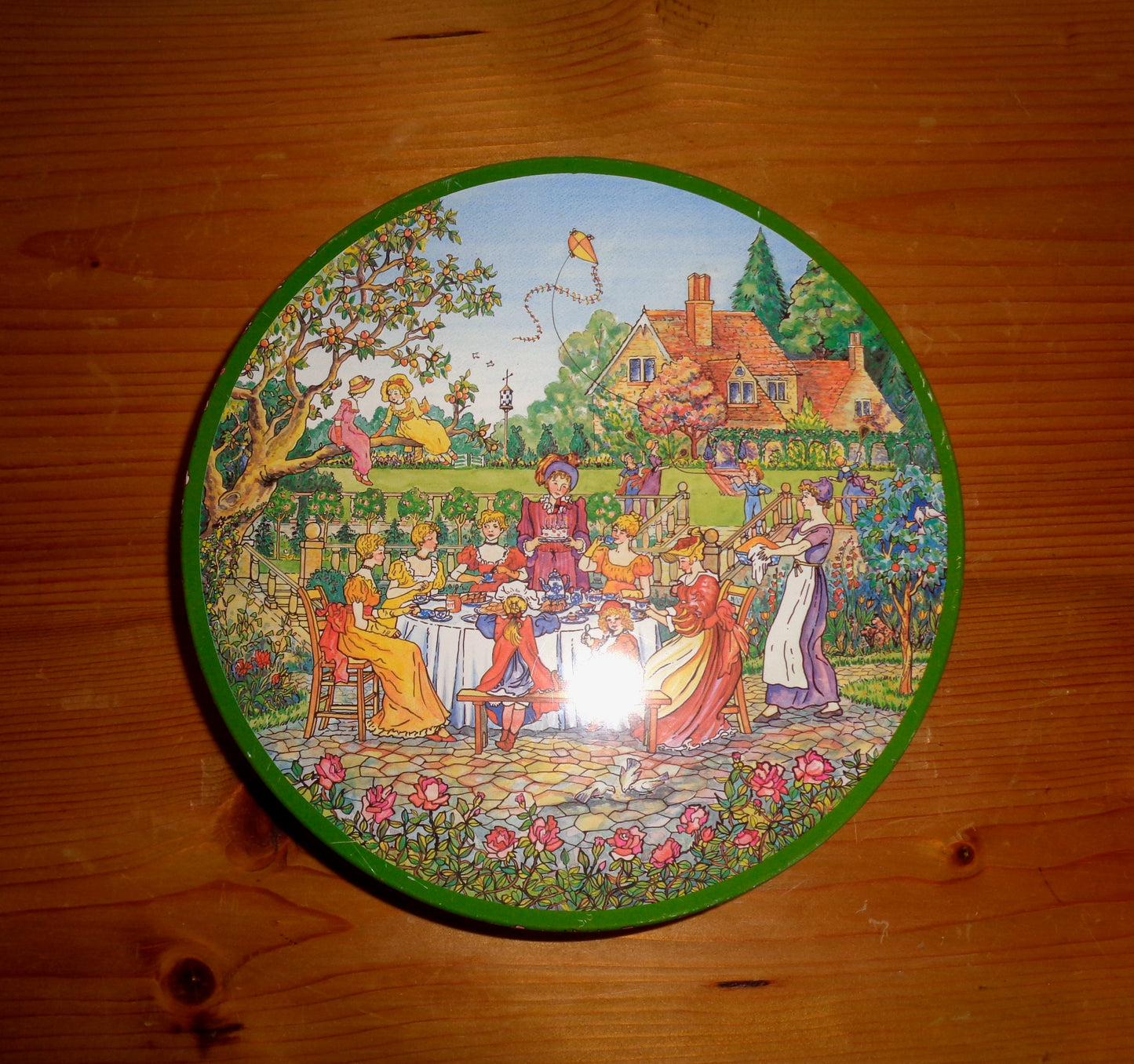 1980 Huntley And Palmer Rude Edwardian Garden Party Biscuit Tin