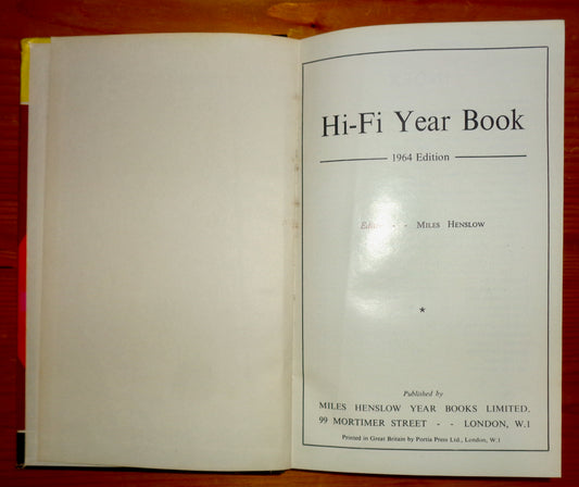 1964 HiFi Year Book Edited By Miles Henslow