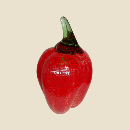 Kosta Boda Scandinavian Glass Gunnel Sahlin Red Pepper Pattern 99022
