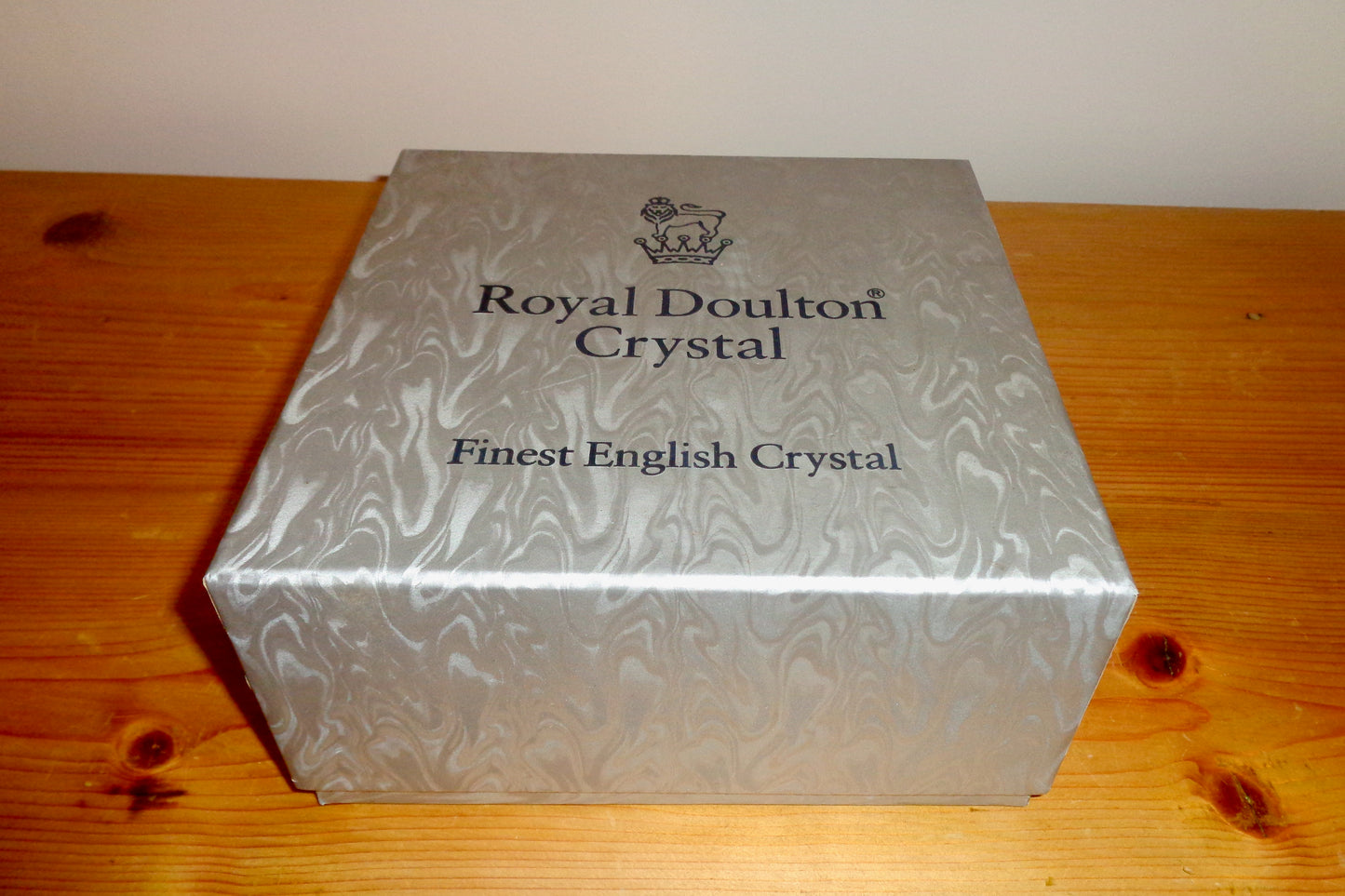 Royal Doulton Lead Crystal Rose Bowl With Silver Plated Flower Grid In Its Original Box