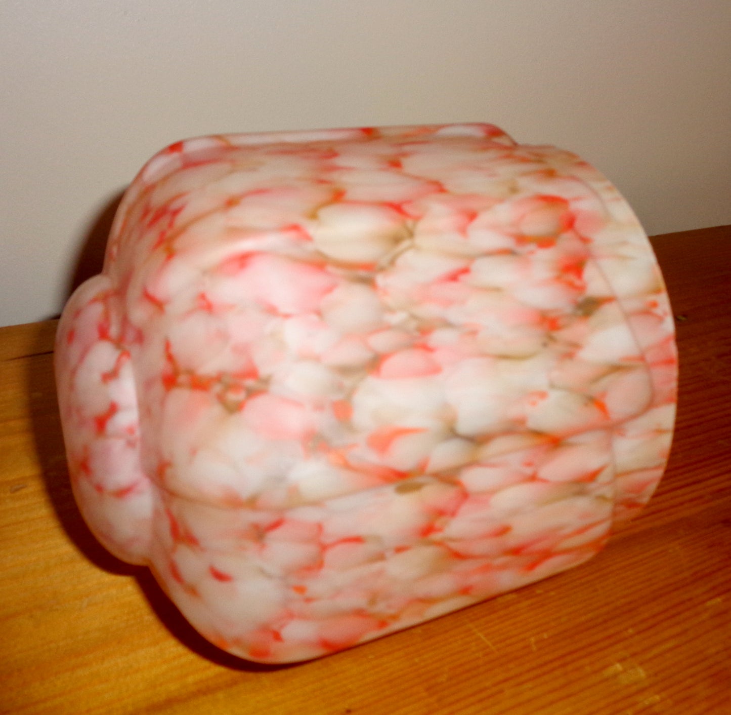 Art Deco Orange And White Mottled Glass Pendant Light/Lamp Shade