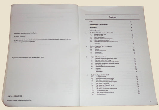 1994 History Of The British Radio Valve To 1940 By Keith Thrower ISBN 0952068400