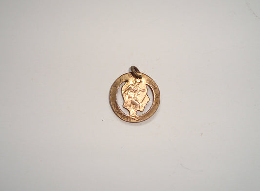 1925 George V British Bronze Farthing Charm
