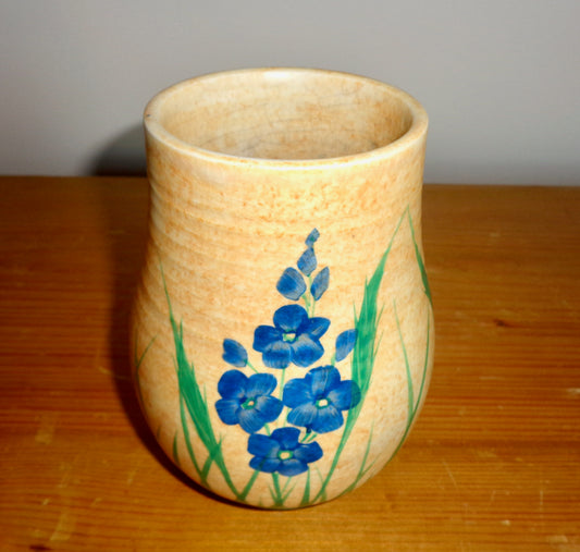 1930s E Radford Burslem Delphinium Hand Painted Vase 39/ECI