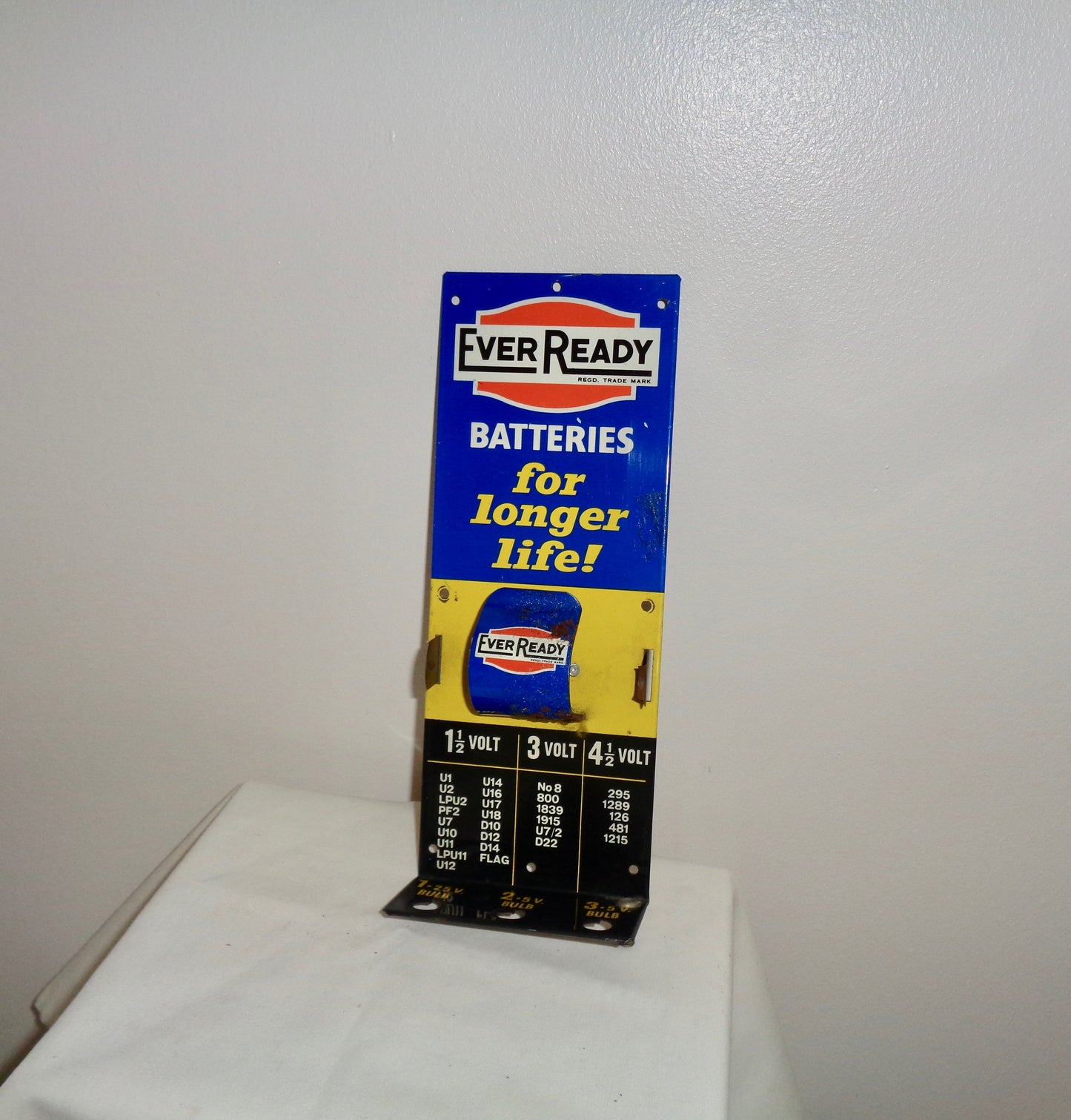 Vintage Lithographed Tin Sign Ever Ready Batteries For Longer Life