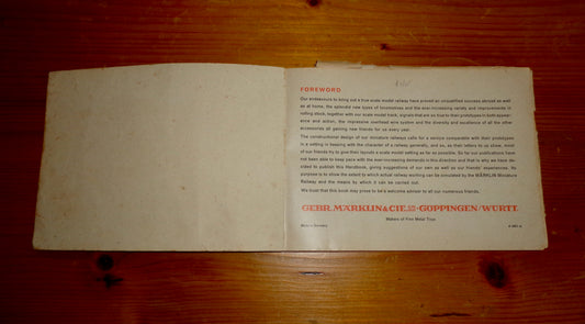 1957 The Marklin Miniature Railway And Its Big Prototype