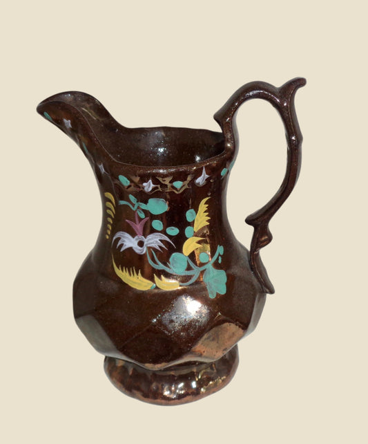 Antique Small Copper Lustre Staffordshire Pottery Jug/Creamer