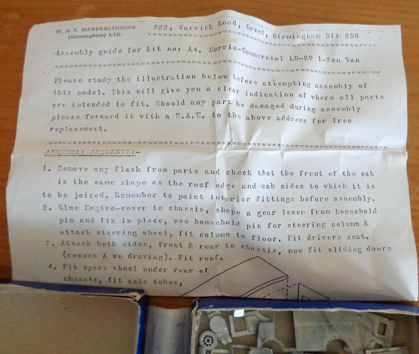 1970s W&T Road Vehicle Kit A4 4mm Scale In White Metal By Rowland Miniatures