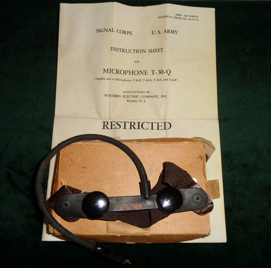 WW2 US Army Signal Corps Throat Microphone T-30-Q Made By Western Electric