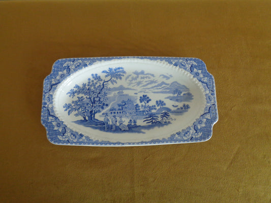 1930s Woods Seaforth Blue & White Sandwich Plate