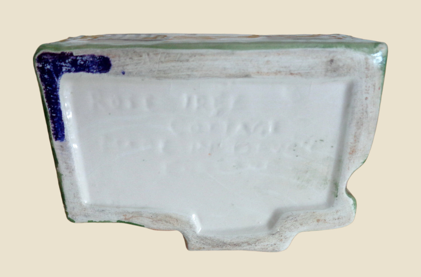 Vintage Devon Pottery Lidded Trinket Box Rose Tree Cottage