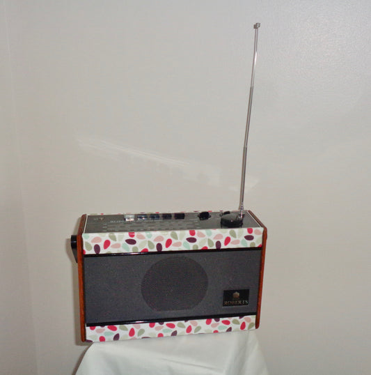 Vintage R701 Roberts Radio Refurbished With Orla Kiely Style Fabric