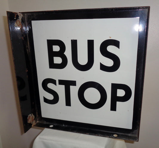 Enamel Aldershot & District Traction Co. Ltd 1960s Bus Stop Sign